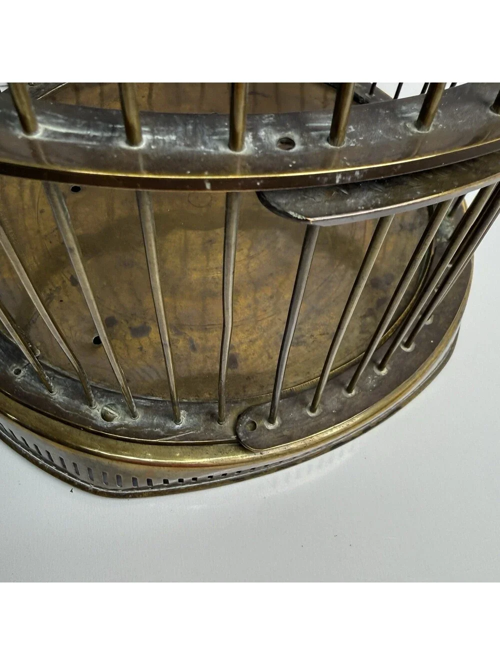 Vintage Solid Brass Birdcage Hanging Round Animal Metal Victorian Style Aviary